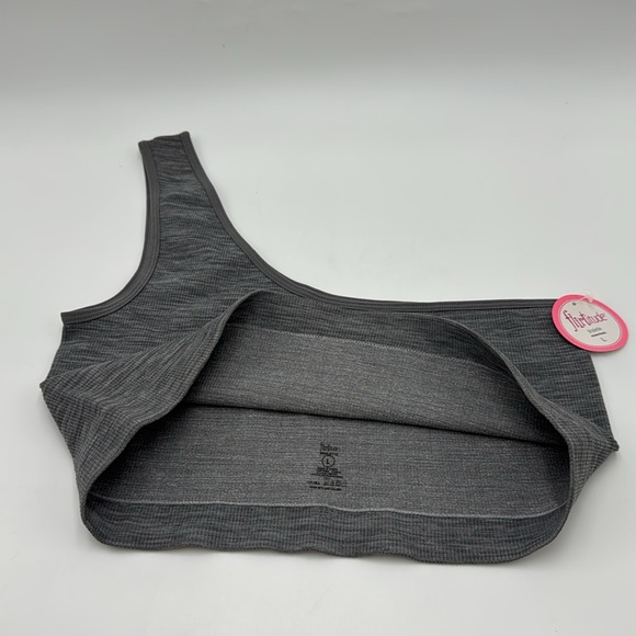 NWT Flirtitude Seamless One Shoulder Bralette Heather Gray Size L - Picture 3 of 6